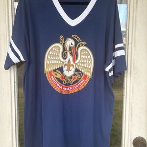 Blue V-Neck Short Sleeve Tee